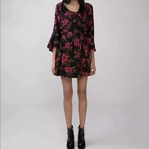 Express Black Floral Dress Small
